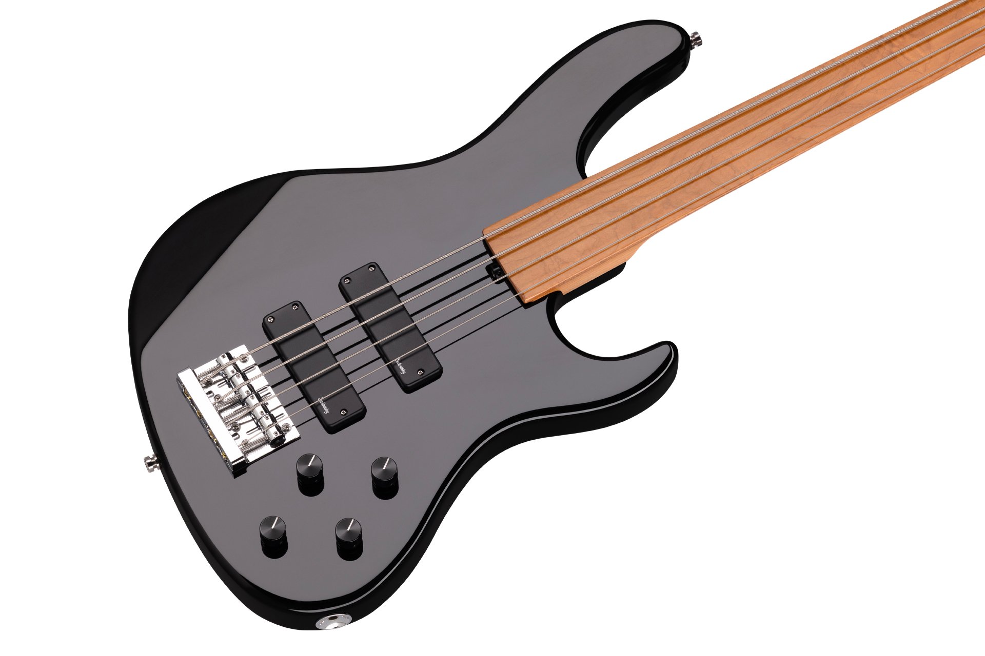 MetroExpress 24-Fret Modern Bass, 4 Fretless - Solid Black High Polish